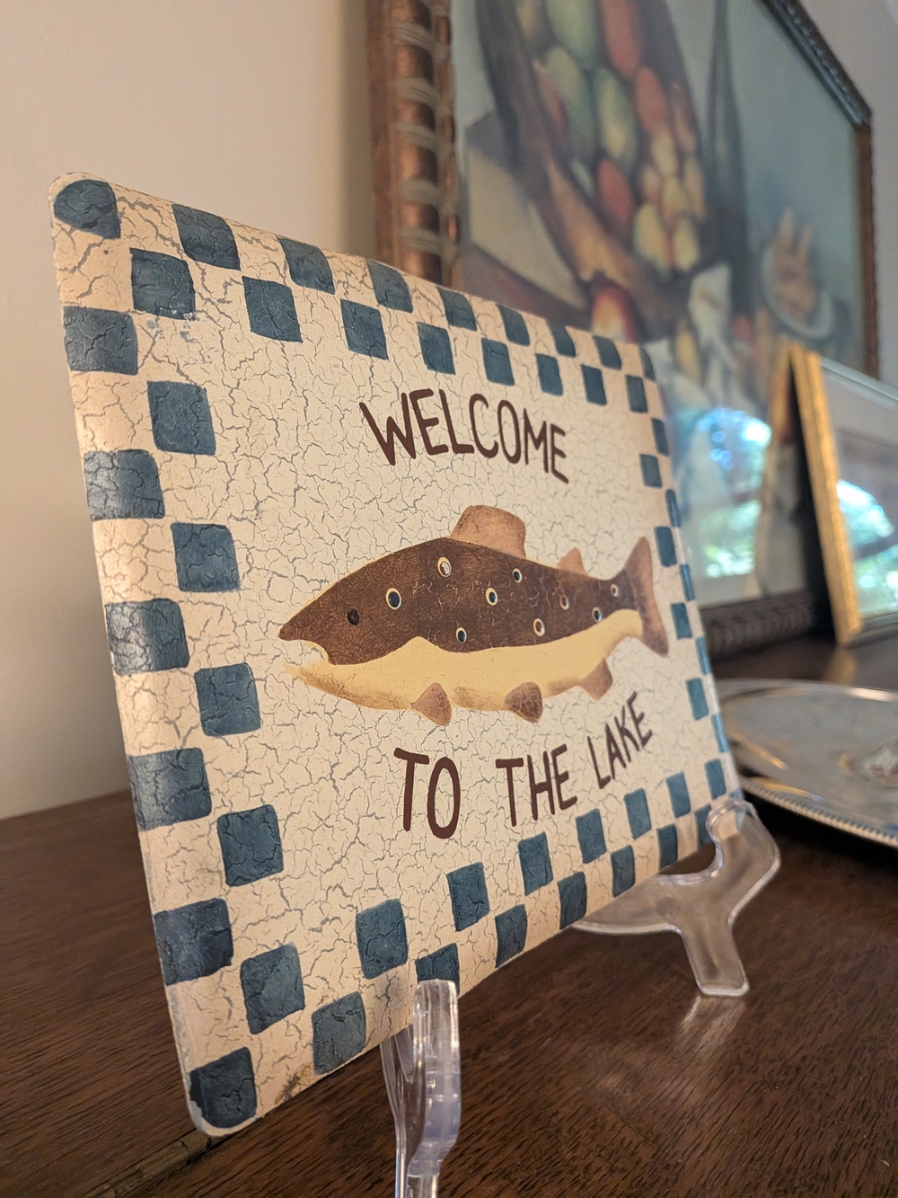 Lake Decor Tin Sign Vintage